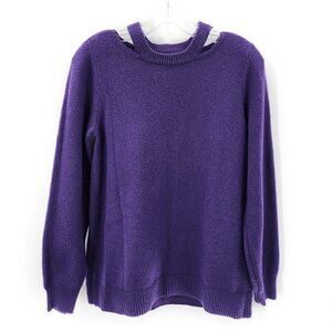 JASON WU Purple Cut Out Pullover Sweater